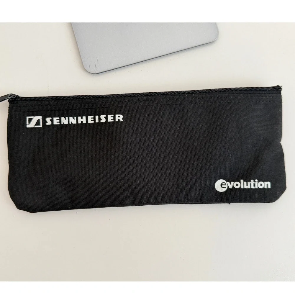 Sennheiser Evolution Microphone Zippered Storage Pouch Black Canvas Case Bag